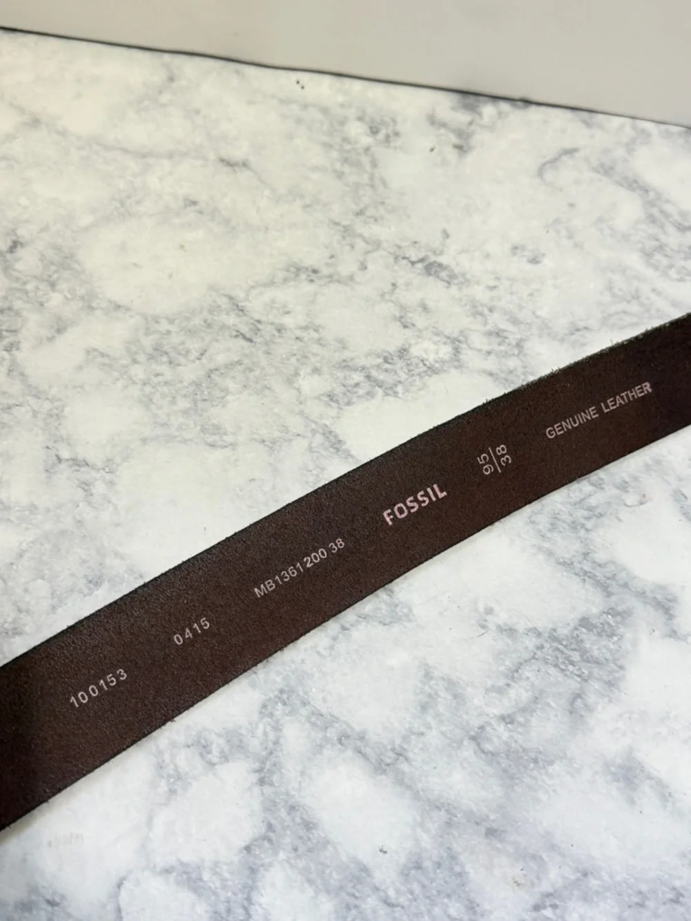 FOSSIL Mens Jay Belt Brown Genuine leather silver buckle Size 38